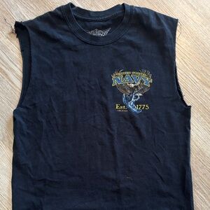 Patriotic Navy Graphic Sleeveless Top